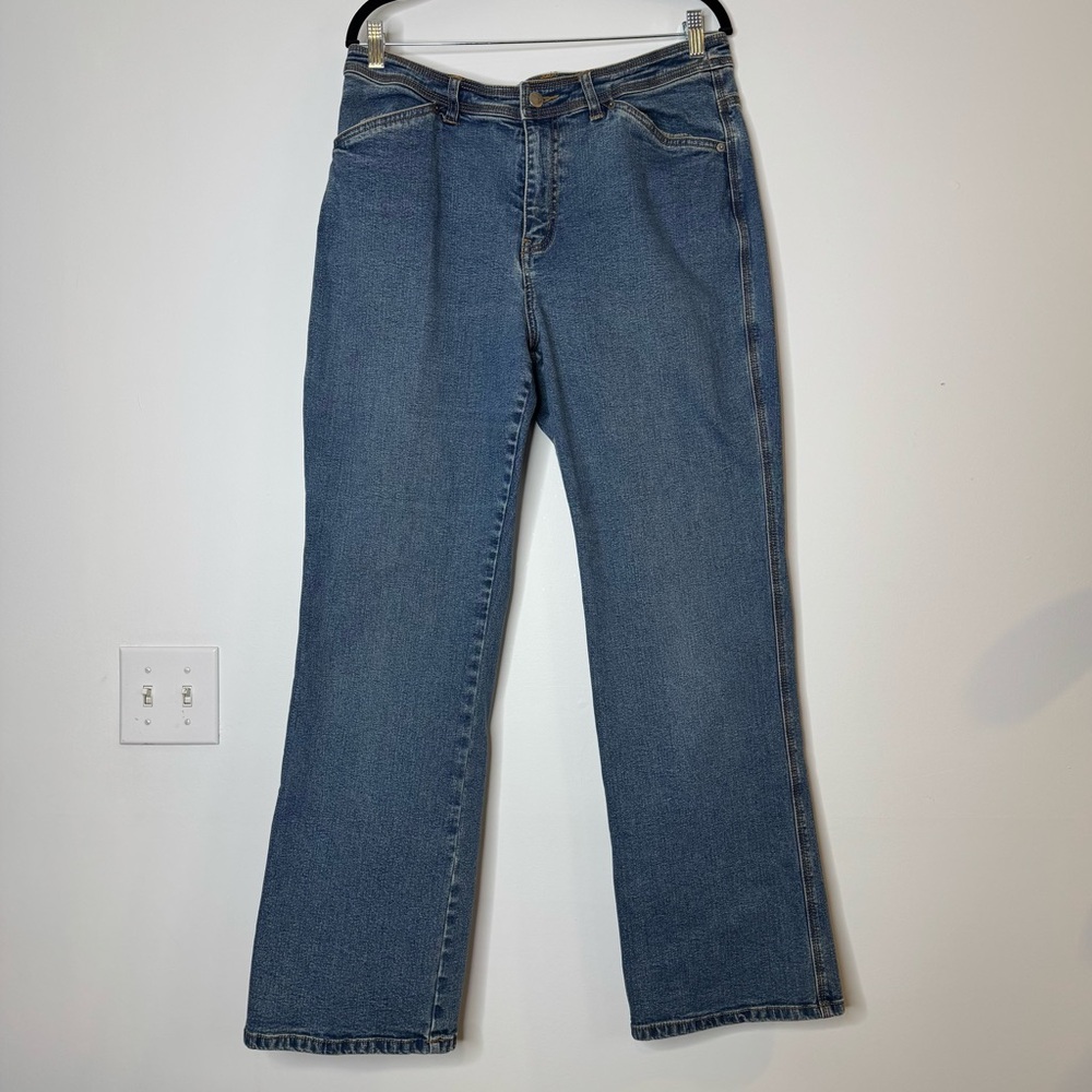 Venezia | Blue Denim Flare Cargo Jeans 16